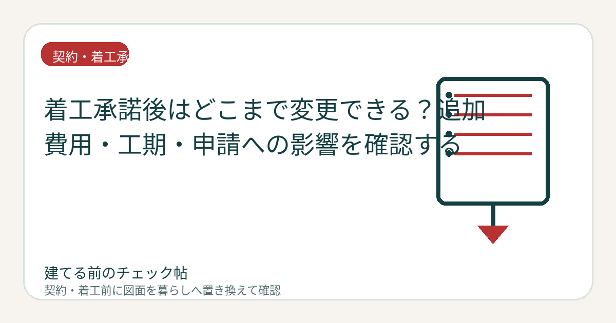 着工承諾後はどこまで変更できる？追加費用・工期・申請への影響を確認するの図面チェックイメージ